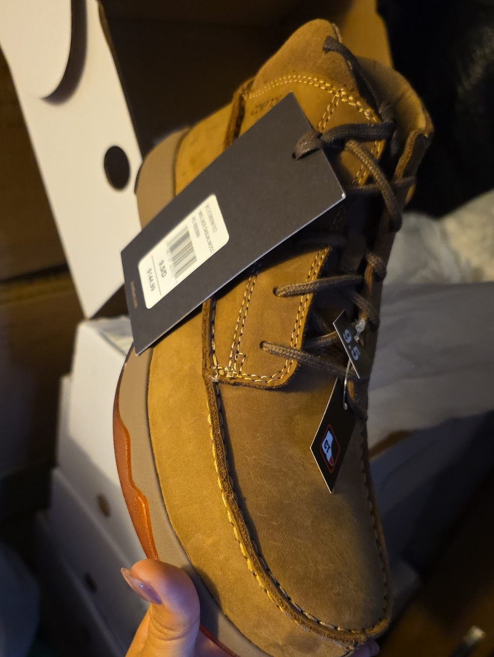 NEW!Cody James Men's Mid Lace Casual Moc Boots - Composite Toe 9.5D